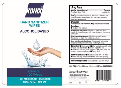 Konix 100 Wipes Canister (Konix 100 Wipes Canister)